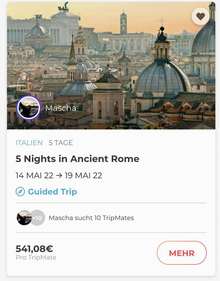 Accompany TripLeader Mascha on her trip to Rome.