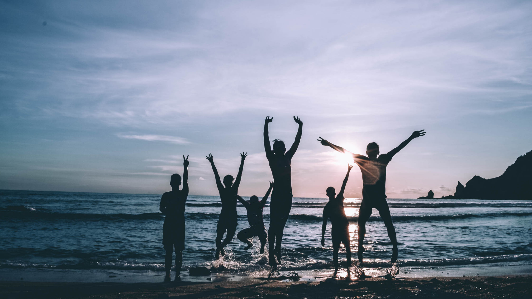 Happy people on the beach