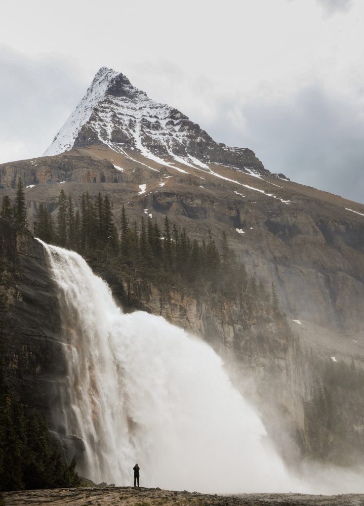 The glorious Emperor Falls along the Berg Lake Trail at Mount Robson Provincial Park