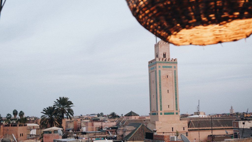 Enjoy a rooftop coffee shop in Marrakech