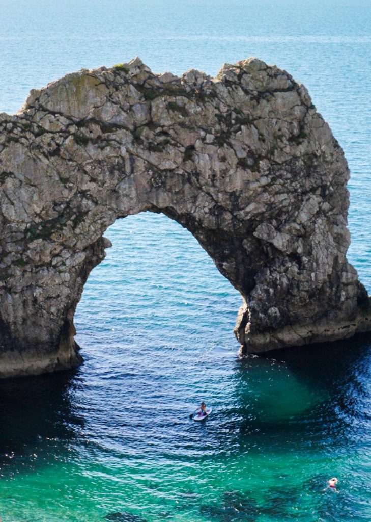 The Durdle Door on the Jurassic Coast is a great destination for SUP