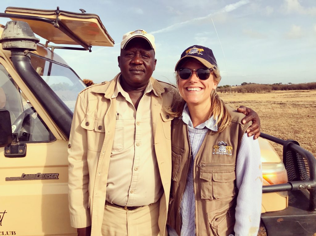 Interview with travel writer Katherine Parker-Magyar in Kenya with her tour guide.