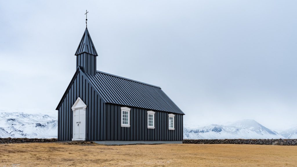 The black church on the Snaefellsnes Peninsula in Iceland