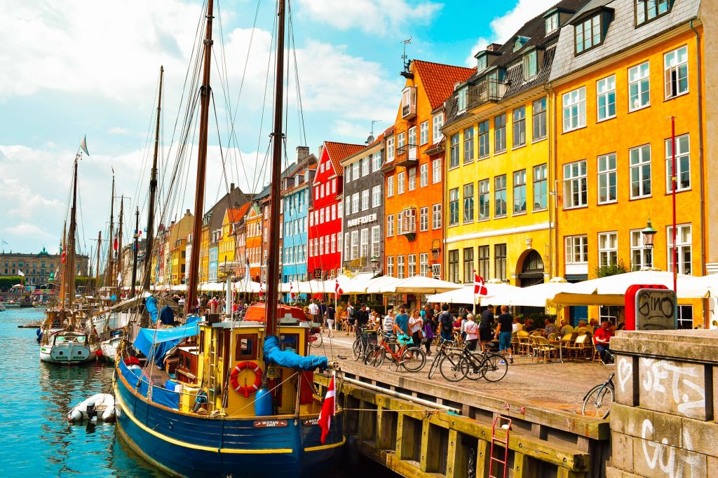 The colorful streets of the sustainable city of Copenhagen