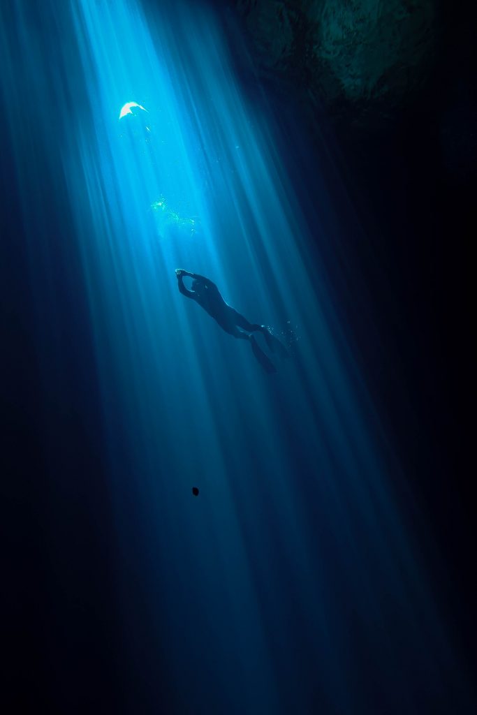 Diving in a cenote