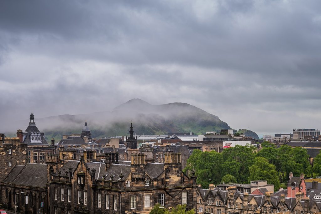 The city of Edinburgh on a rainy day is perfect for coffee shopping