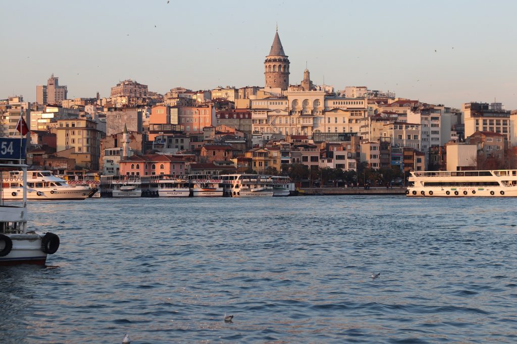 A city pictured at sunset in Turkey