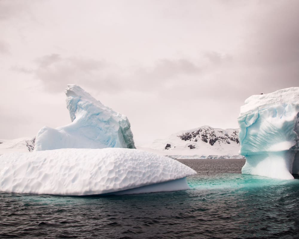 Blocks of ice in the ocean