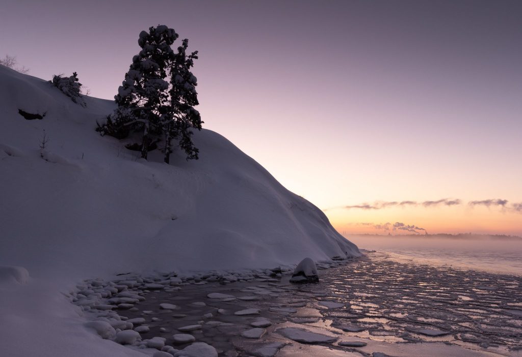 A view of the snow and ice.