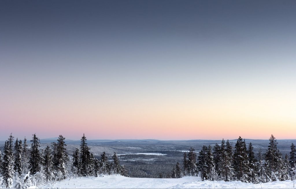 A landscape of Finland, Levi during the winter time