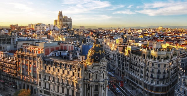 a city view of Madrid Spain showcasing the beautiful architecture