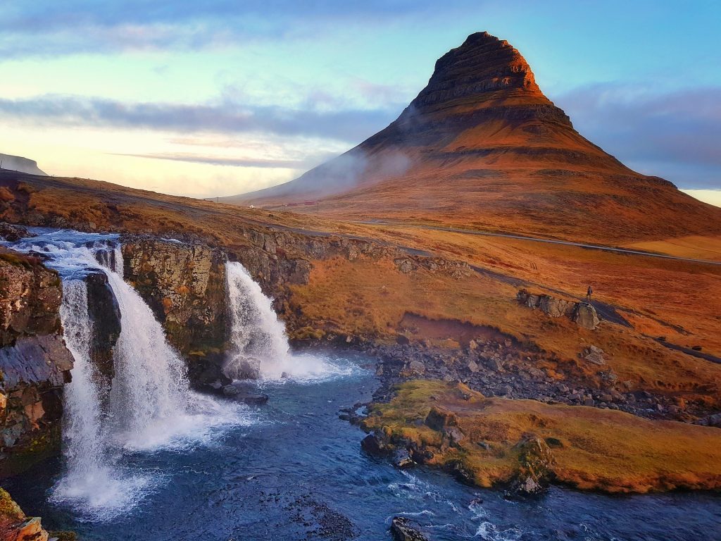 Kirkjufellsfoss by the infamous Kirkjufell mountain in Iceland