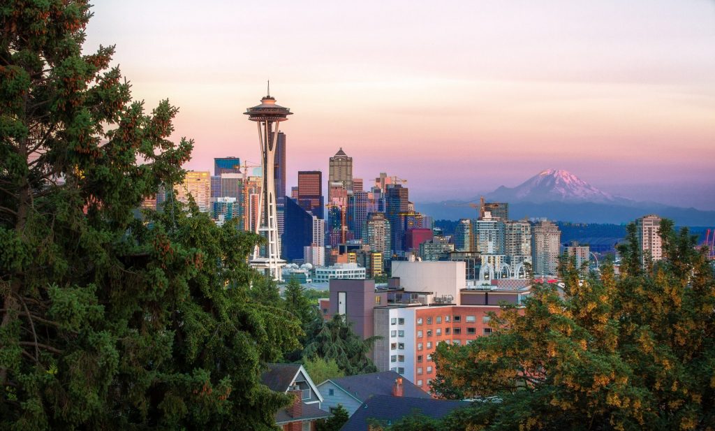 The best cities to live in America is Seattle Washington in the sunset