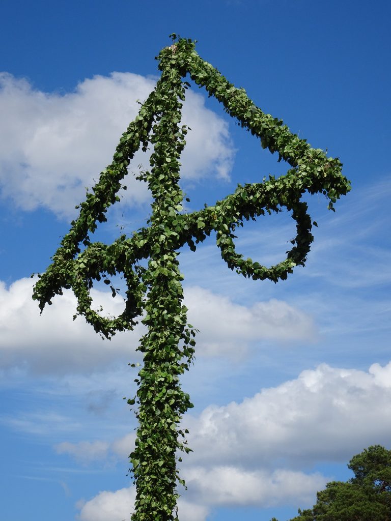 Midsummer May pole in Sweden