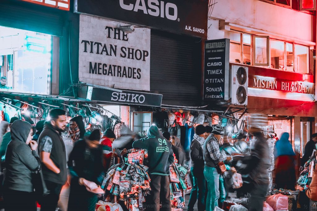 A night market in India.