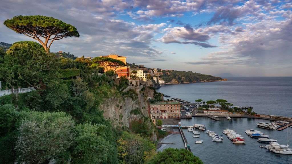 Sorrento is one of the best places to visit in Italy with a view of the harbour and sea.