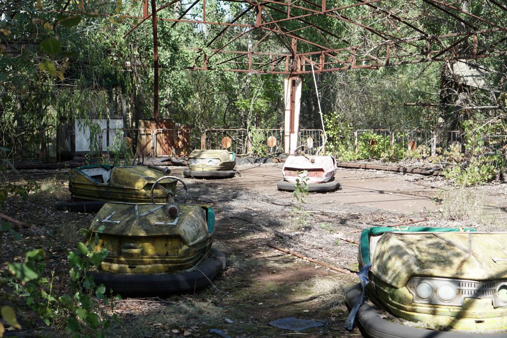 World's scariest ghost towns is Pripyat, Ukraine with abandoned cars.