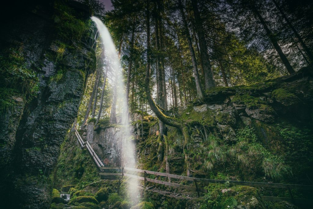 A small waterfall in the magical Black Forest in Germany