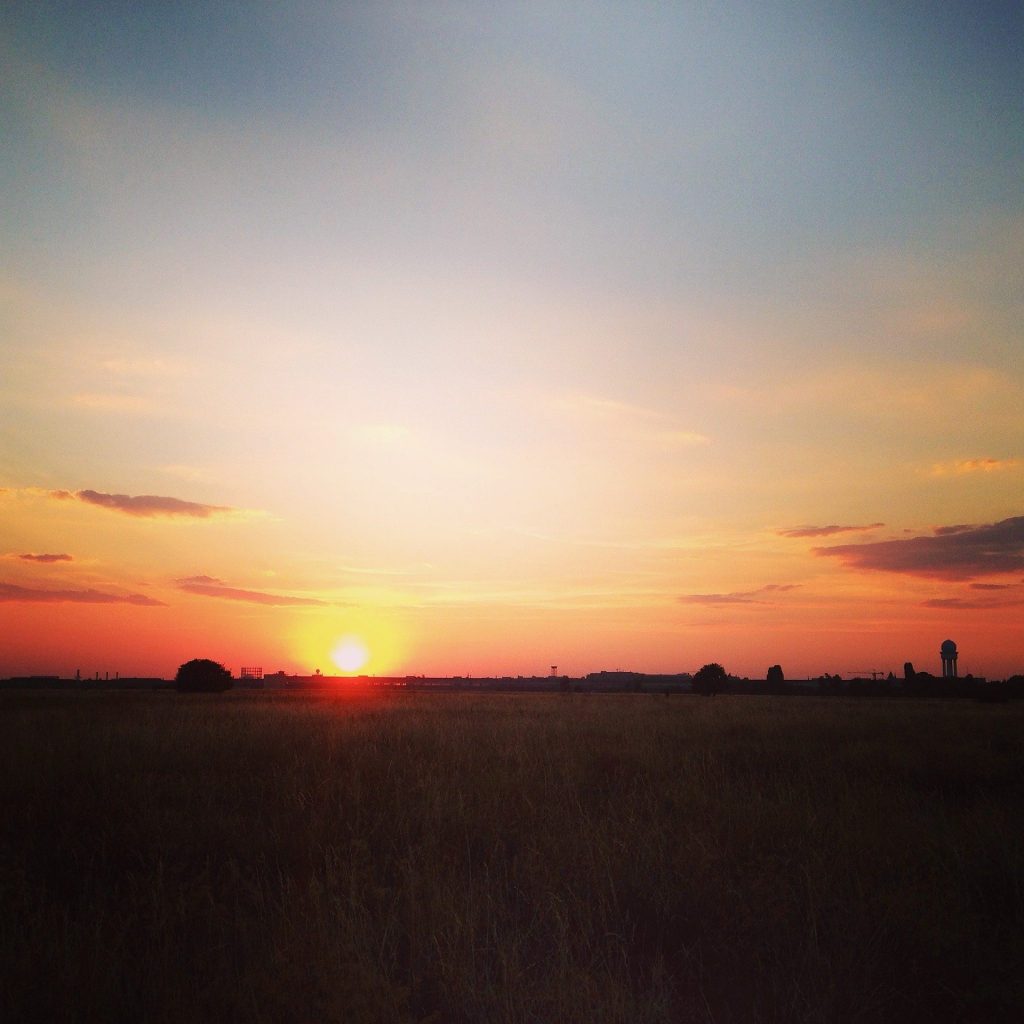 Sunset on Tempelhofer feld.