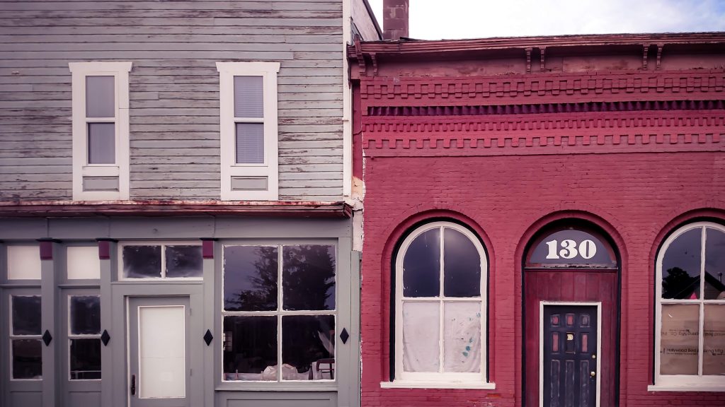 Two abandoned building in St. Elmo, Colorado. 