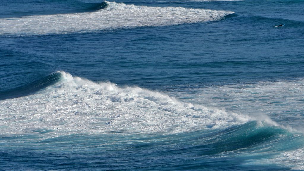 Big ocean waves on the beaches of Portugal