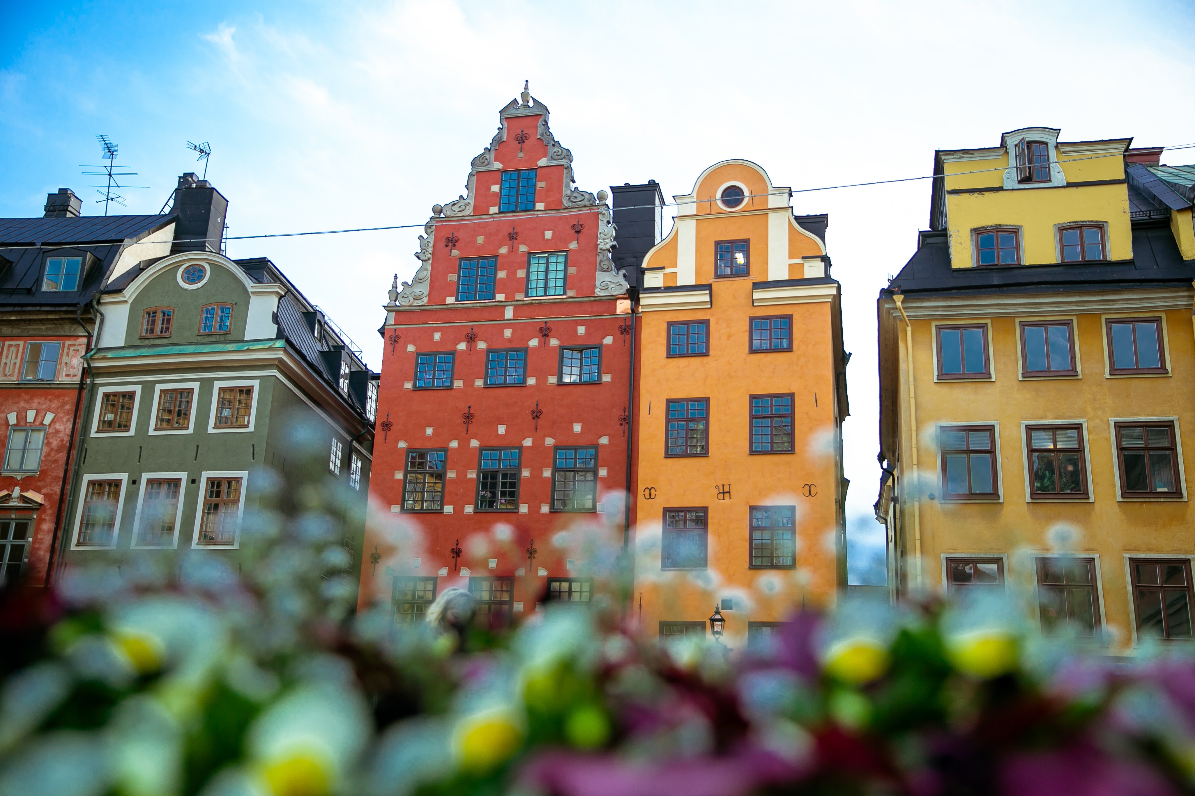 Stockholm city with colourful buildings.