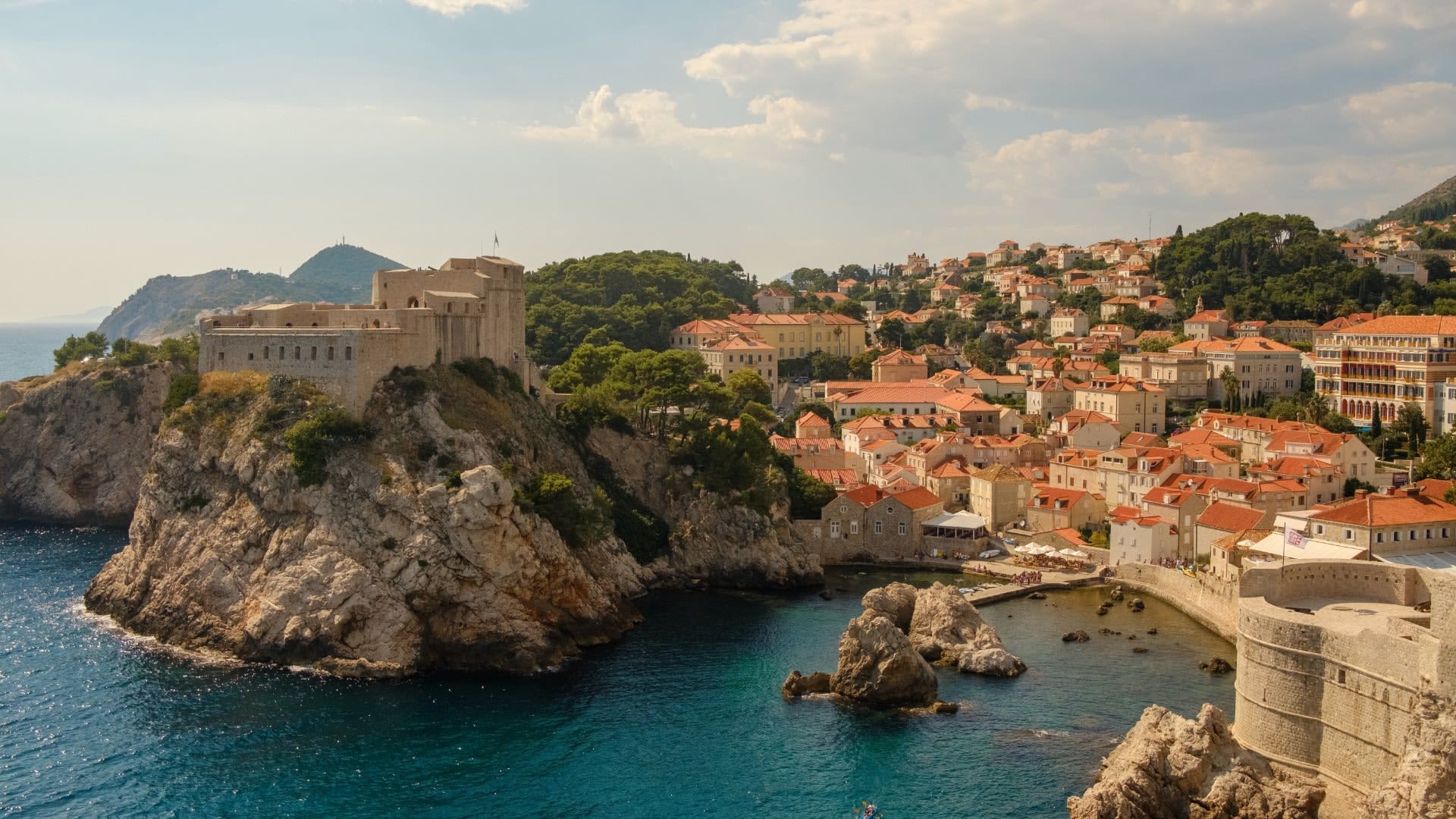 Croatia with a view of houses with orange roofs.