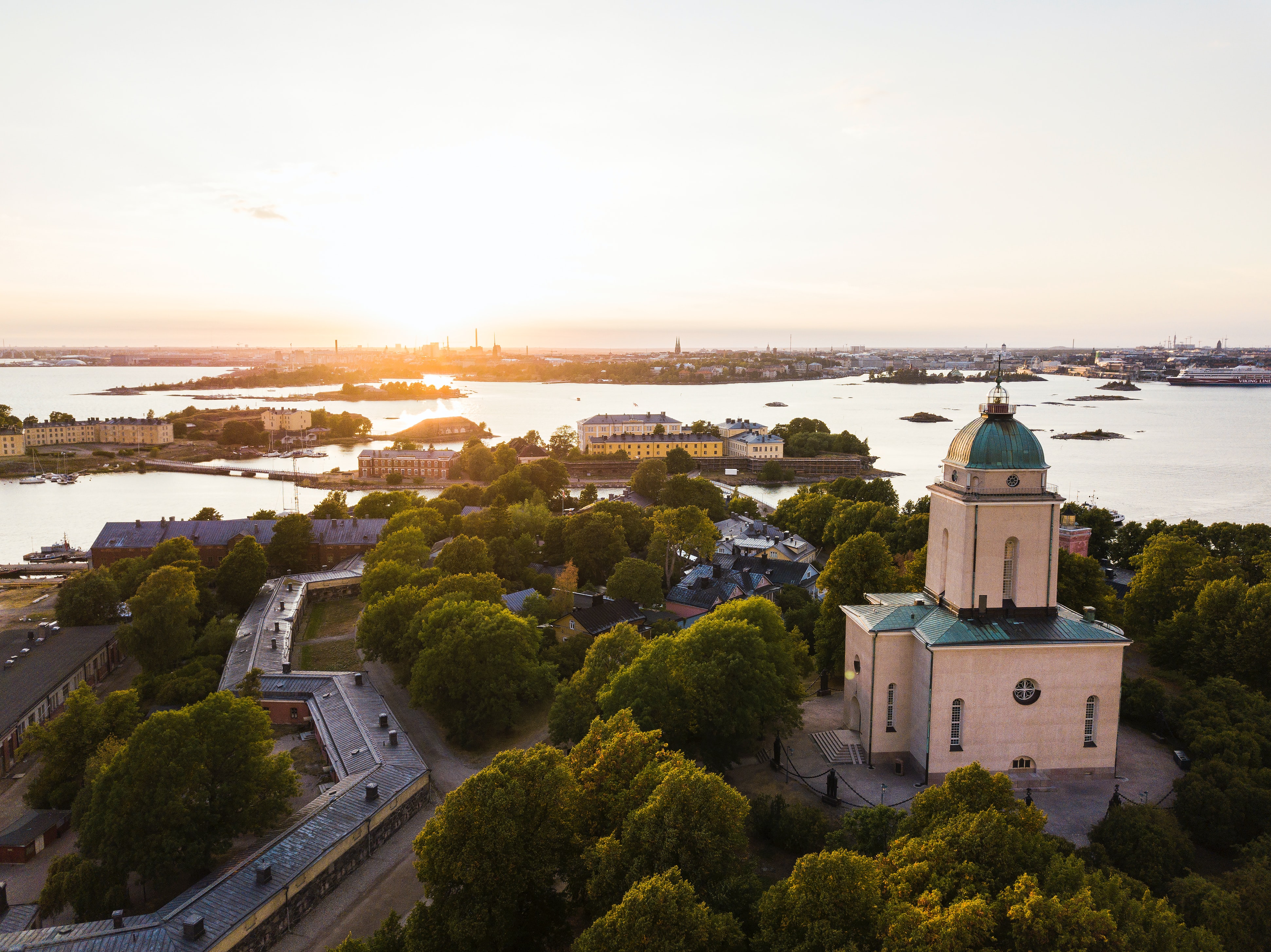 An island in the Finnish archipelago with old buildings