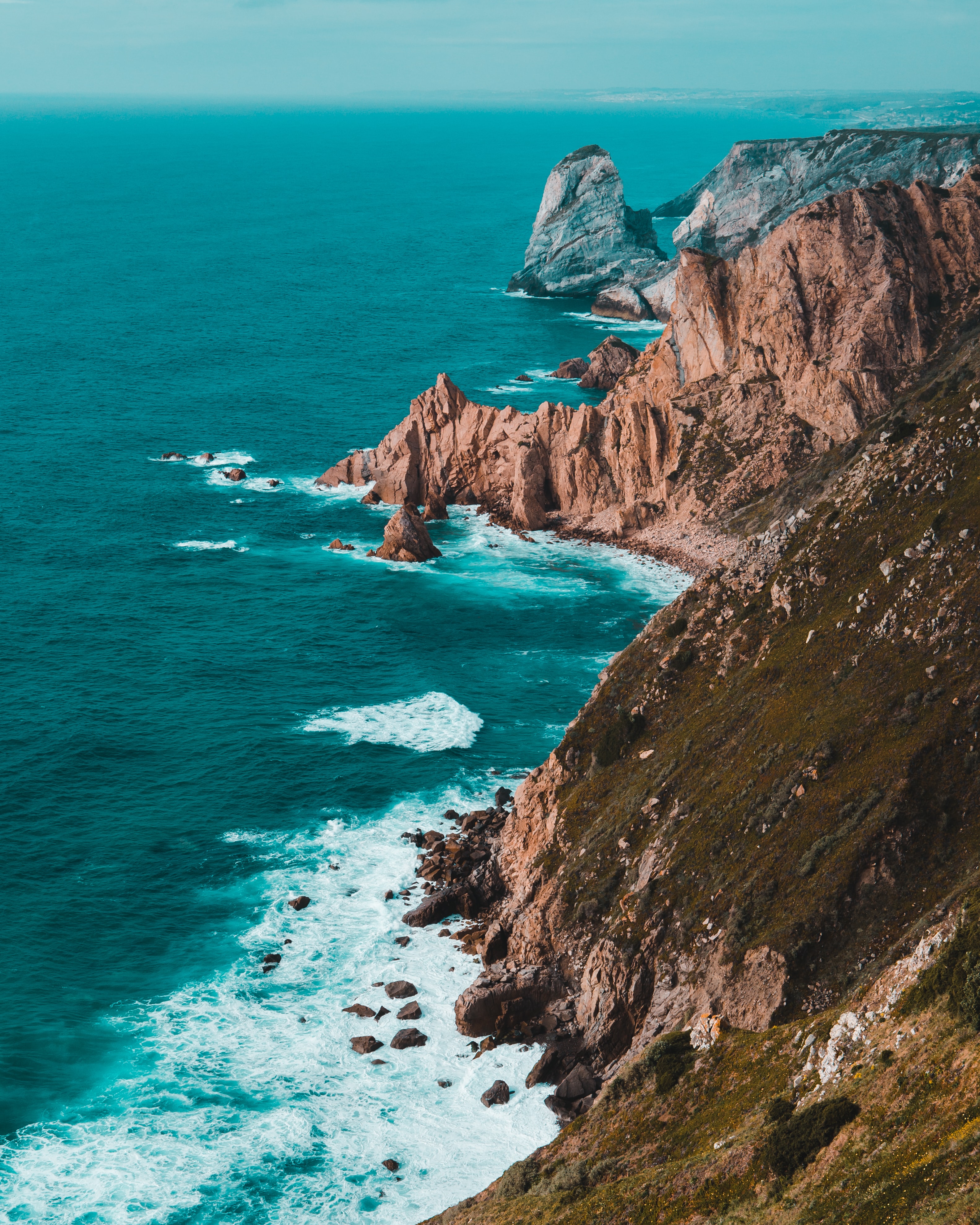 A view of the blue sea in Portugal.