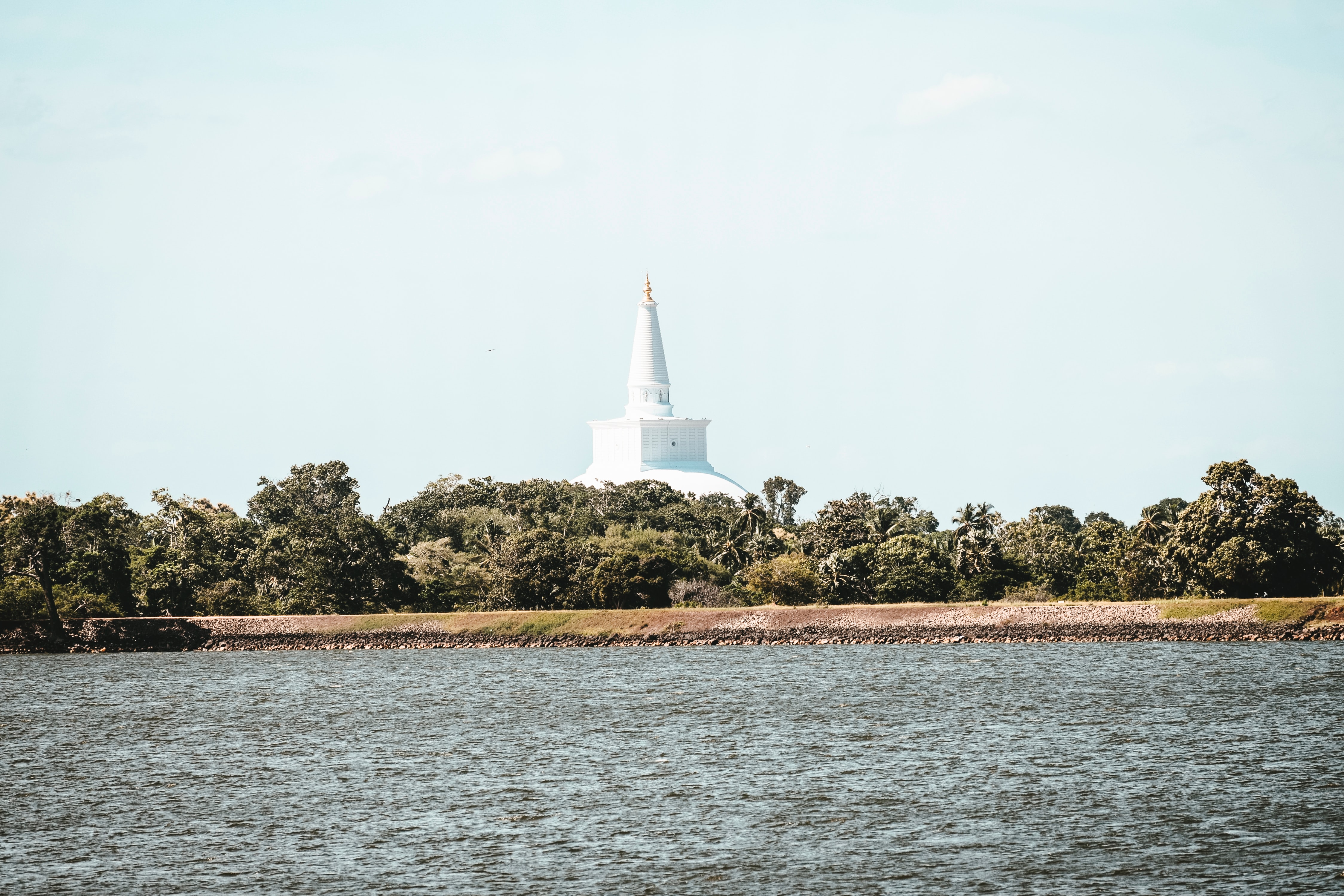 A white temple in Anuradhapura found in this Sri Lanka travel guide.