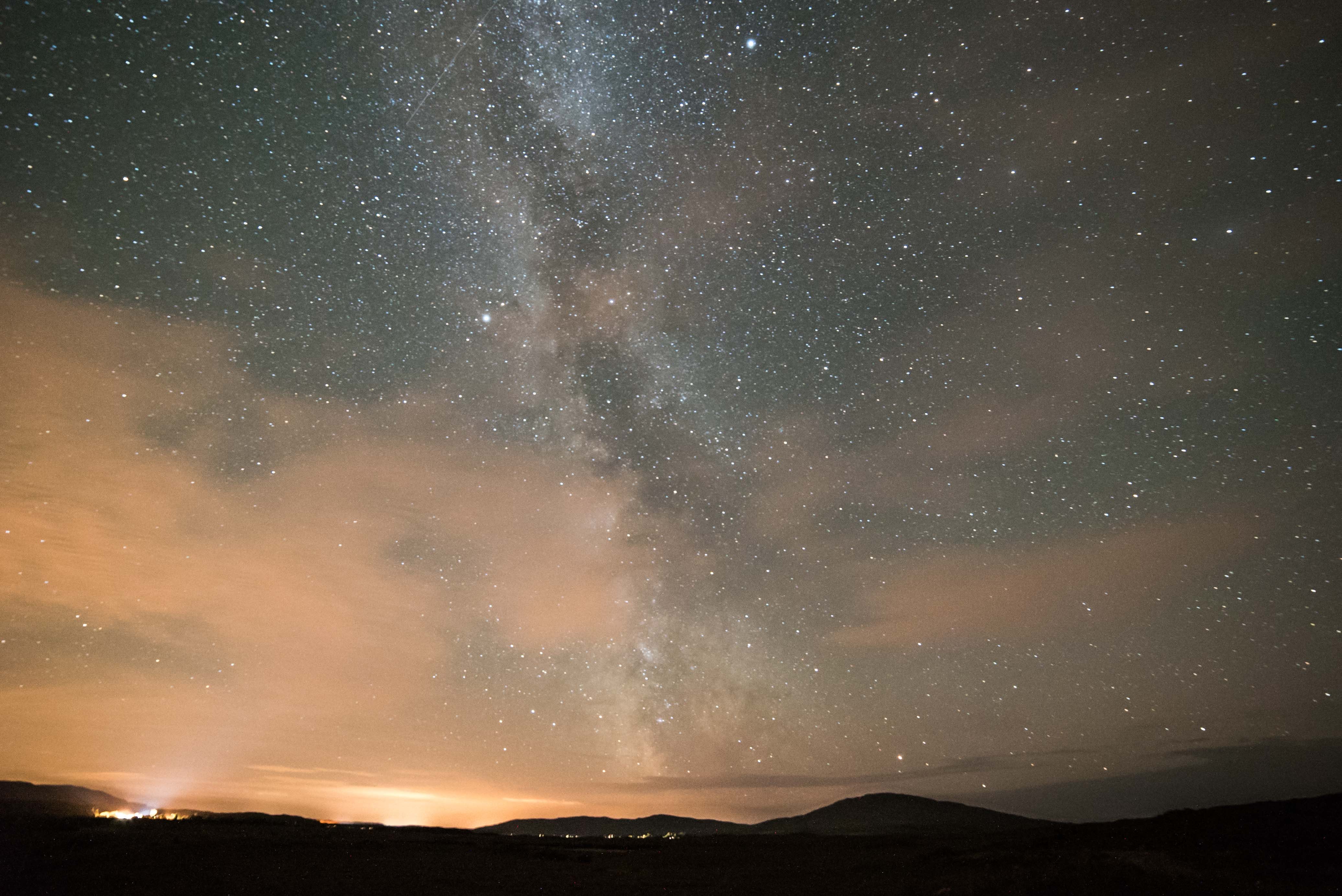 Glencoe with a sky full of stars.