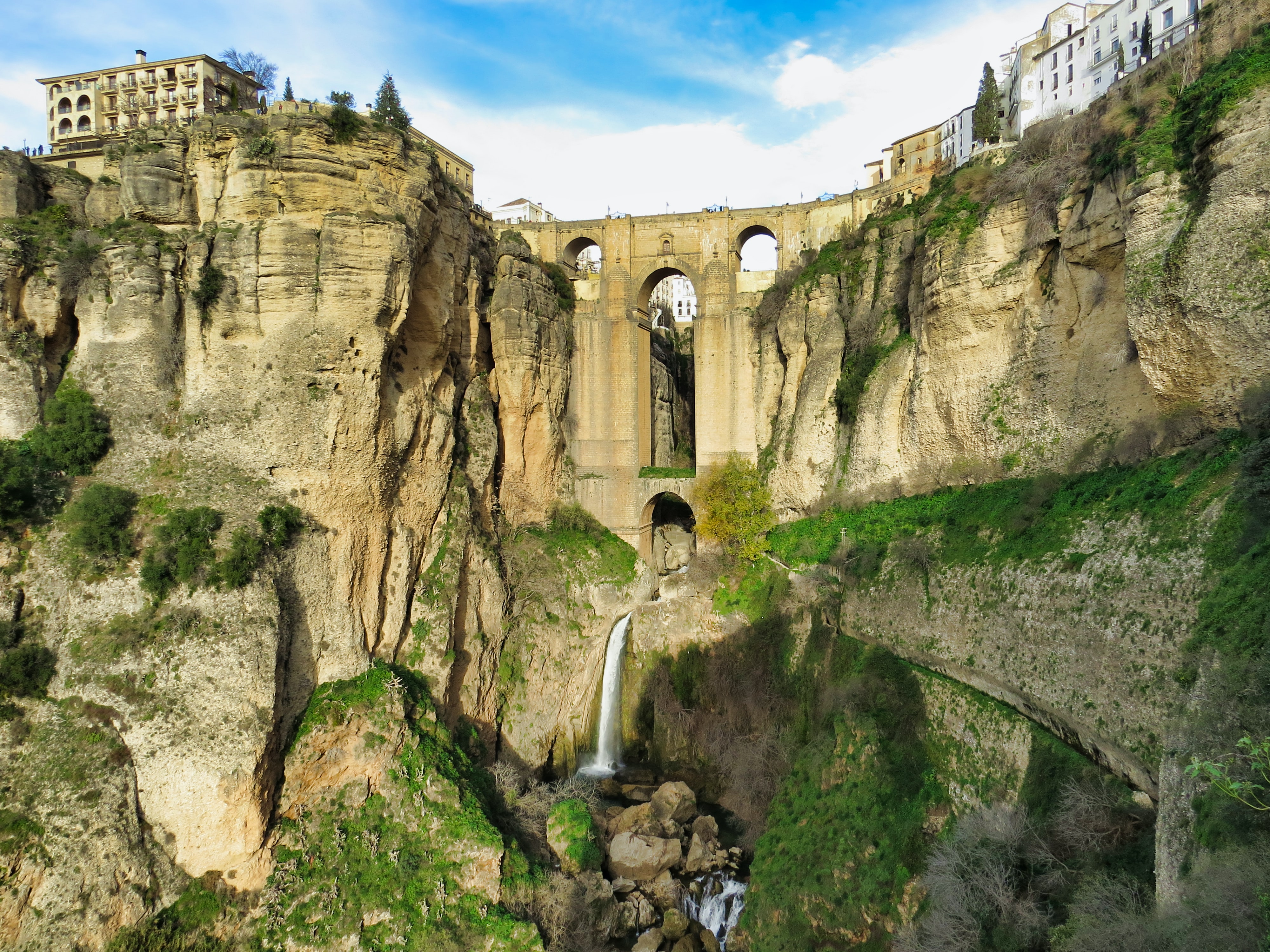 Bridge above a deep rocky gorge