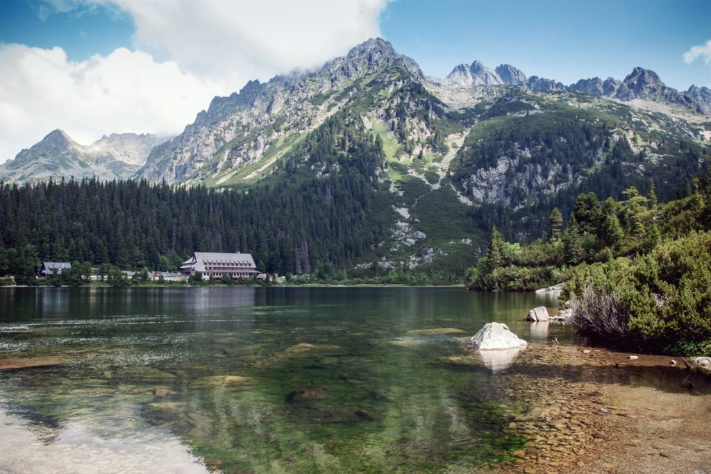 Slovakia Lake With Mountain Range In The Background 