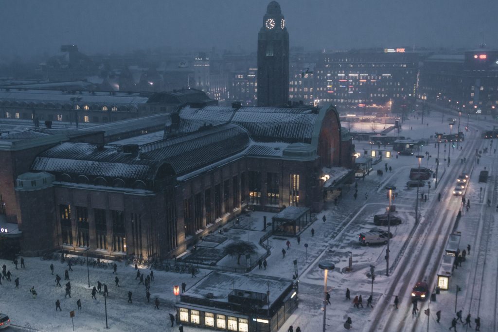 Helsinki, Finland, with snow during winter