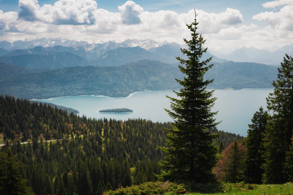 best snorkeling spots in Europe - Walchensee in the Alps in Germany shot overlooking the lake 