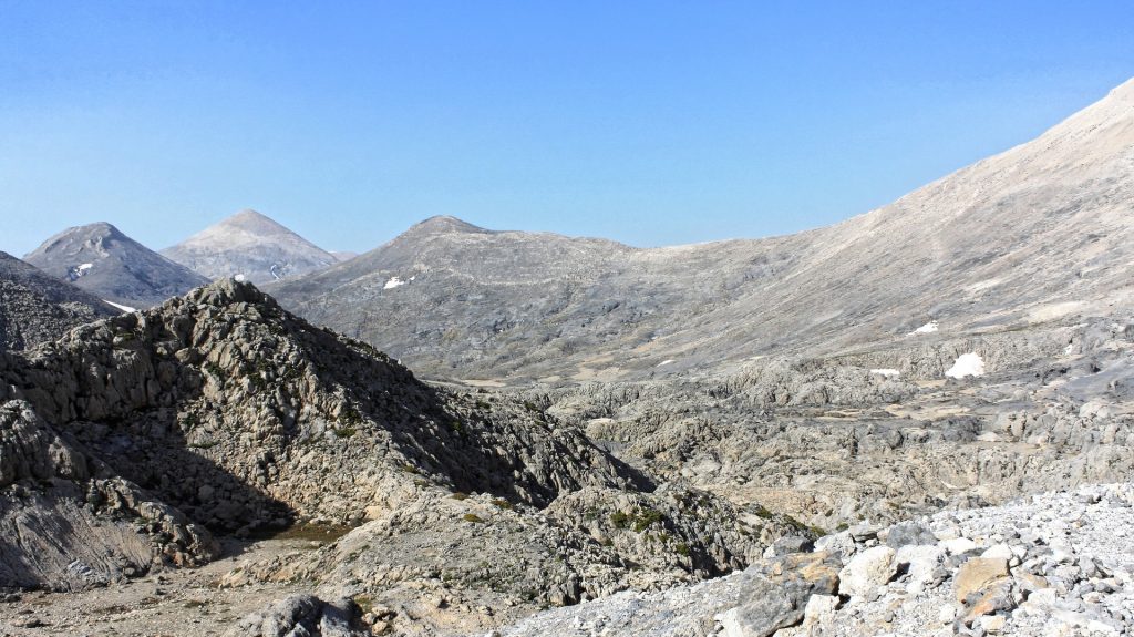 Lefka Ori on Crete: white mountain landscape 