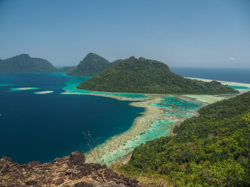 top travel destination in the island of Asia borneo with clear blue waters and islands