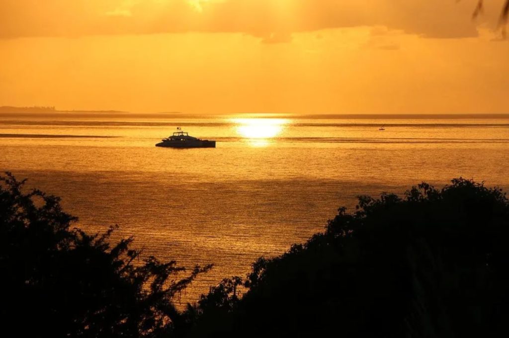 Sunset over the ocean in mozambique