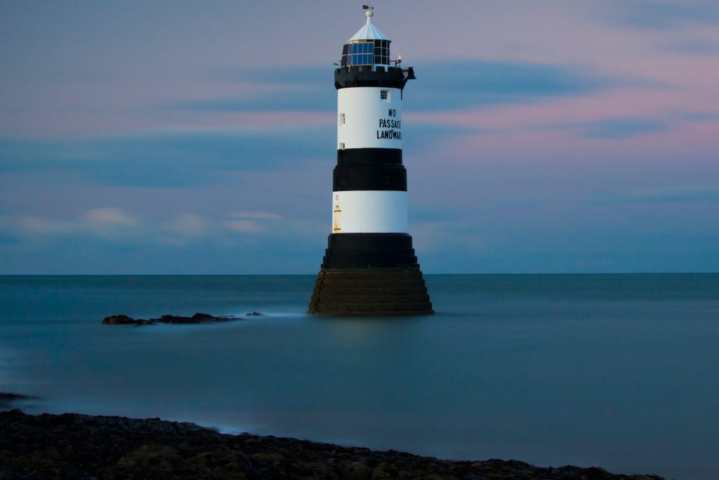 Lighthouse in Trwyn Du in Wales.