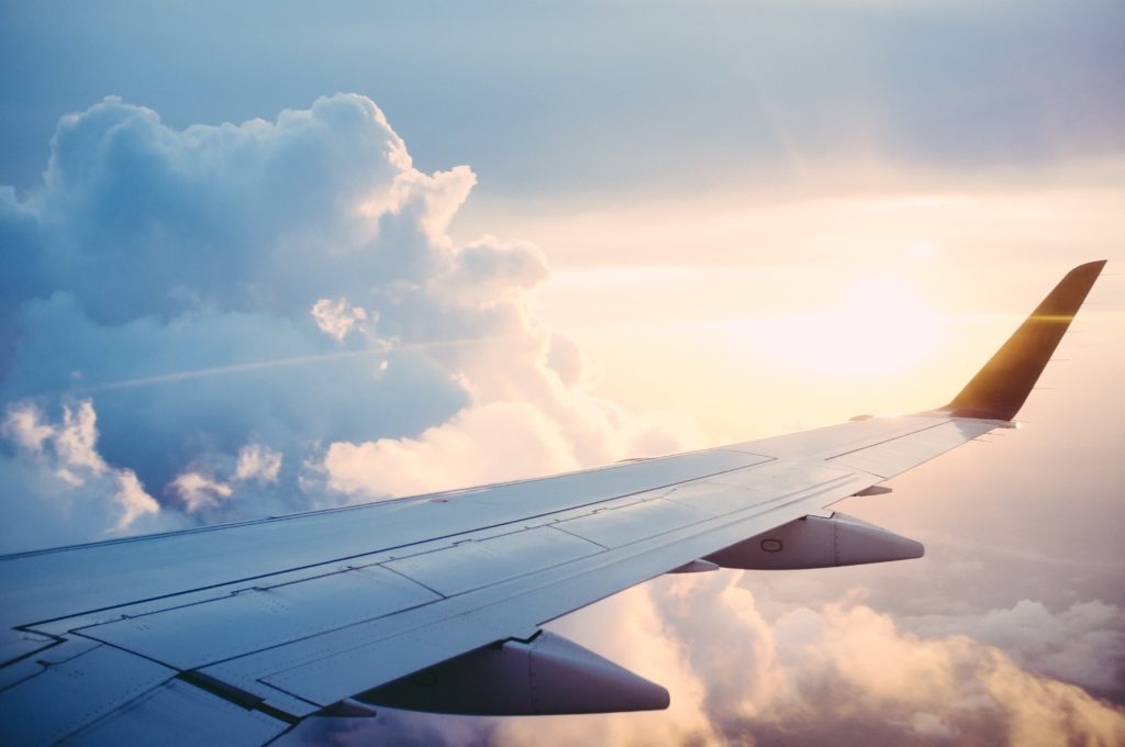 view out of the window of a plane 