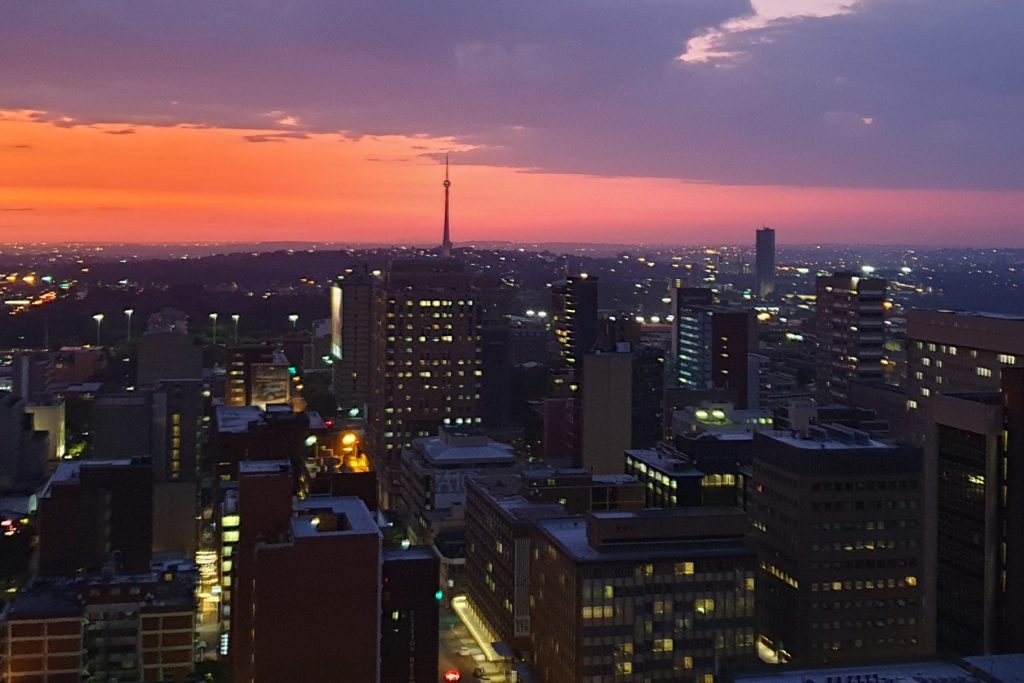 Sunset over Johannesburg 