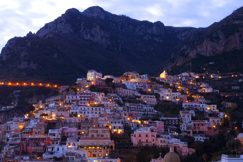 best road trips 2021: Positano at sunset.